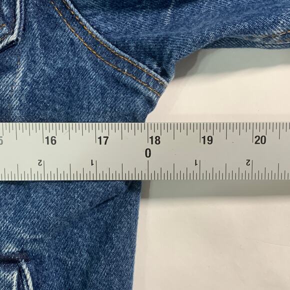 Levis Vintage Trucker Jacket S 38L Denim Made USA Distressed 90s 71506-0216 - Picture 6 of 8